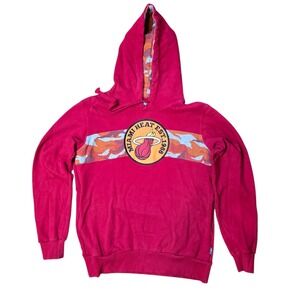 Miami Heat 1988 NBA Hoodie Mens‎ Small Red Camo Pullover Sweatshirt